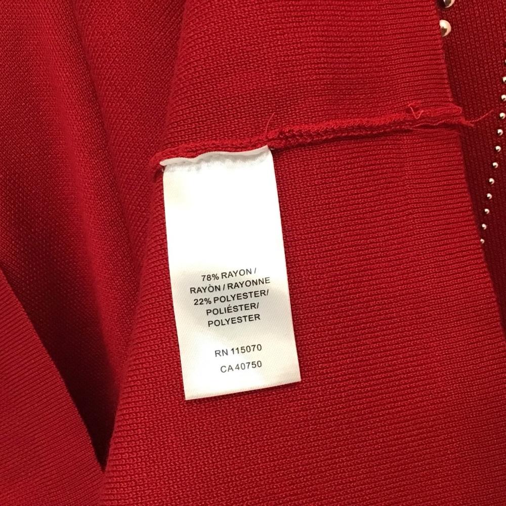 Nina Leonard Red/Gold Studded Dress Size M, EUC - Picture 6 of 6